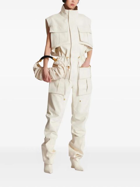 Balmain sleeveless pocket jumpsuit - White - zdjęcie produktu nr 2
