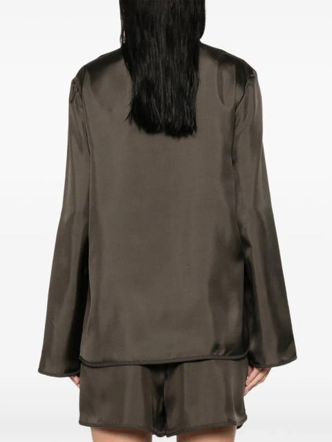 Róhe pankou-closure silk blouse - Brown