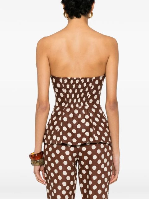 Faithfull the Brand Petro polka-dot bandeau top - Brown