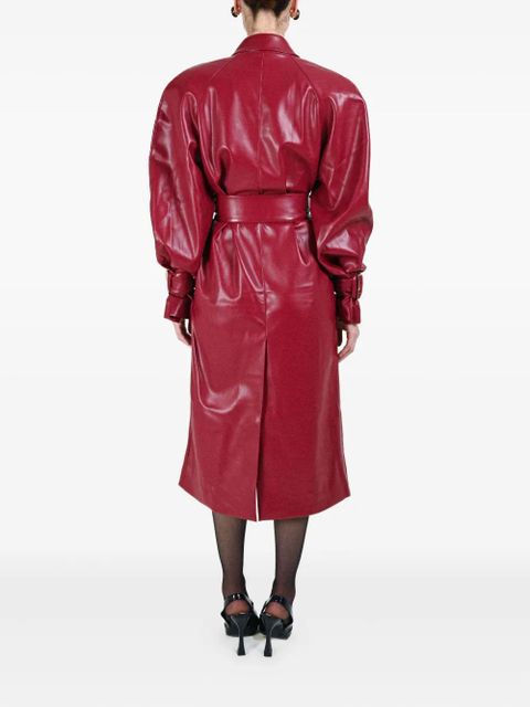 Rowen Rose double-breasted belted coat - Red