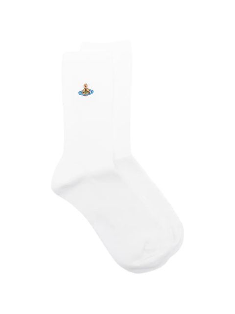Vivienne Westwood checked logo socks - White - zdjęcie produktu nr 1