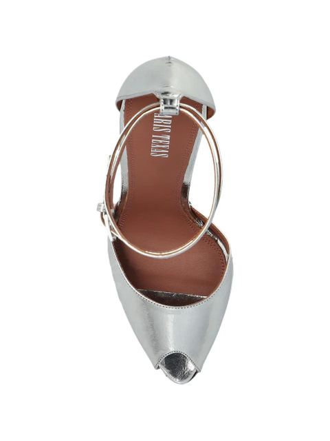 Paris Texas peep toe ankle strap pumps - Silver
