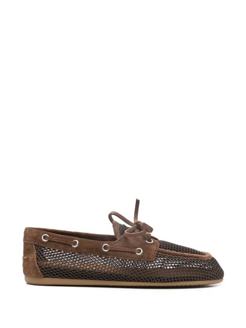 Miu Miu eyelet tie loafers - Brown - zdjęcie produktu nr 1