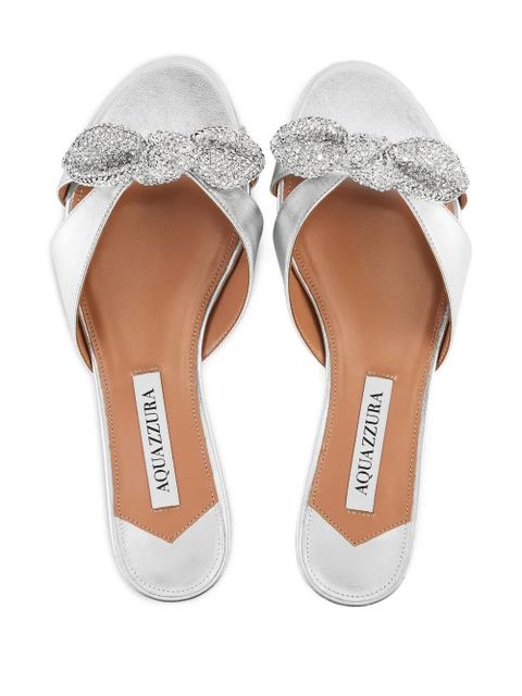 Aquazzura Very Bow Tie Crystal sandals - Grey