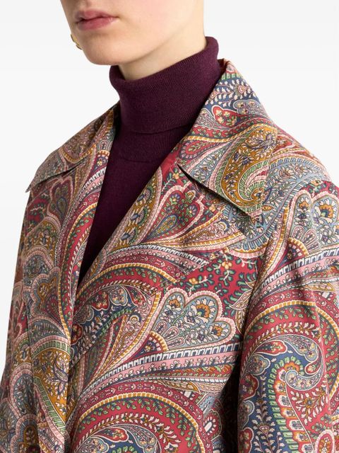 ETRO paisley double-breasted trench coat - Red