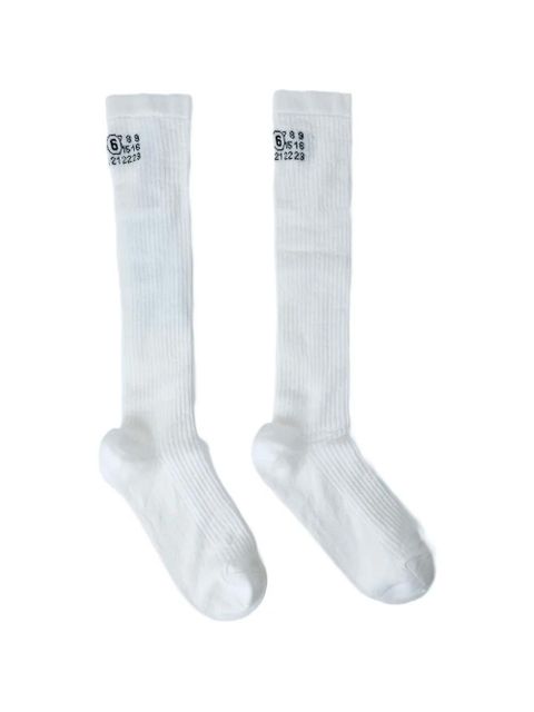 MM6 Maison Margiela ribbed-knit socks - White - zdjęcie produktu nr 1