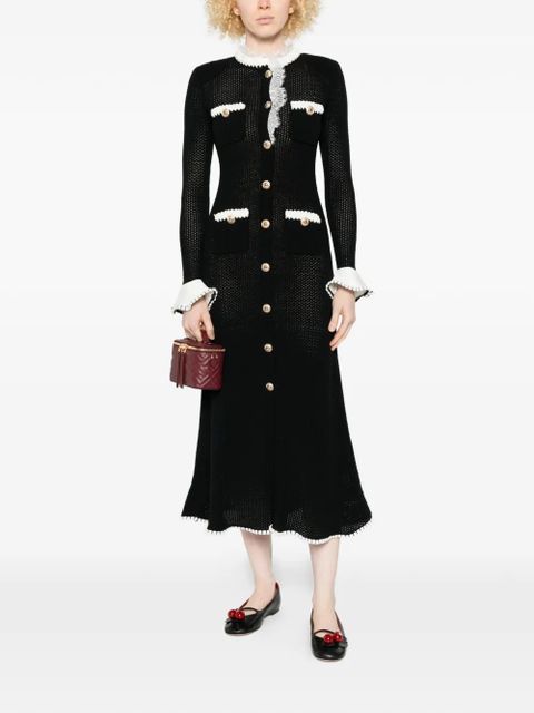 Self-Portrait lace-trim midi dress - Black - zdjęcie produktu nr 2