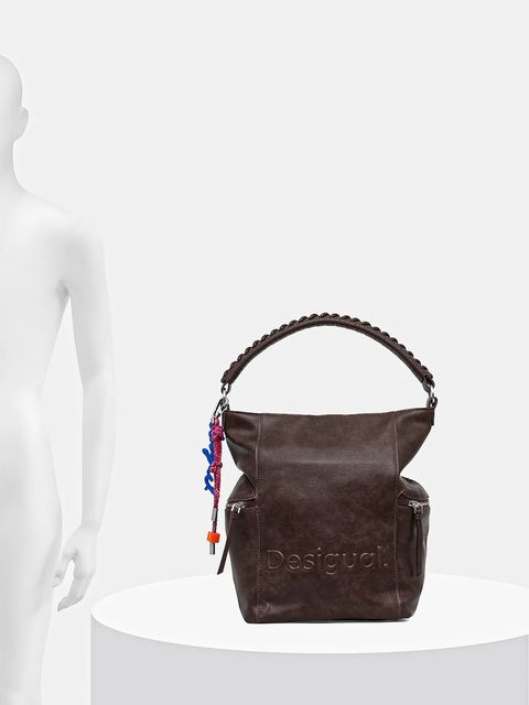 Desigual torebka HALF LOGO ARICA kolor brązowy 25WAKP29