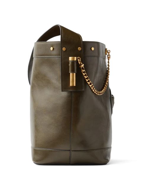 Versace Pivot large leather bucket bag - Green