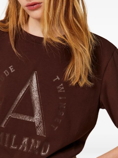 TWINSET logo-print T-shirt - Brown