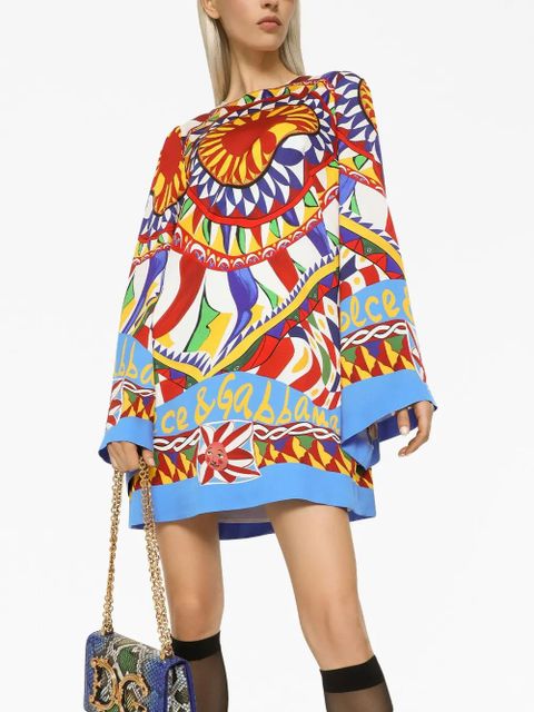 Dolce & Gabbana graphic-print mini dress - Red