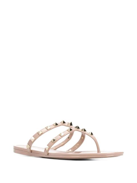 Valentino Garavani Rockstud flat sandals - Neutrals