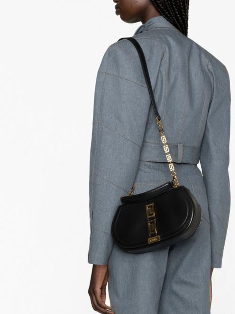 Versace Greca Goddess leather shoulder bag - Black