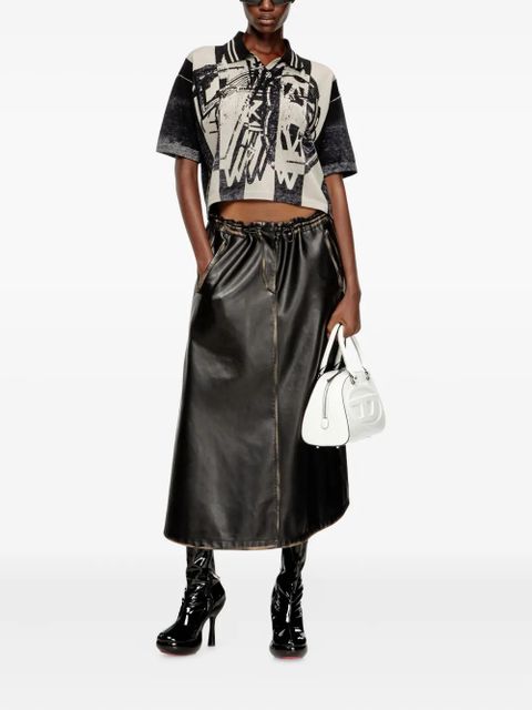 Diesel M-Oliba abstract-print polo shirt - Neutrals