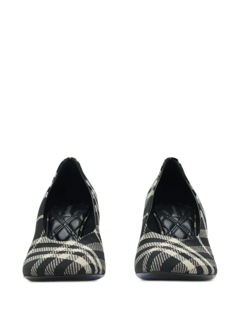 Burberry 85mm Equestrian-print pumps - Black