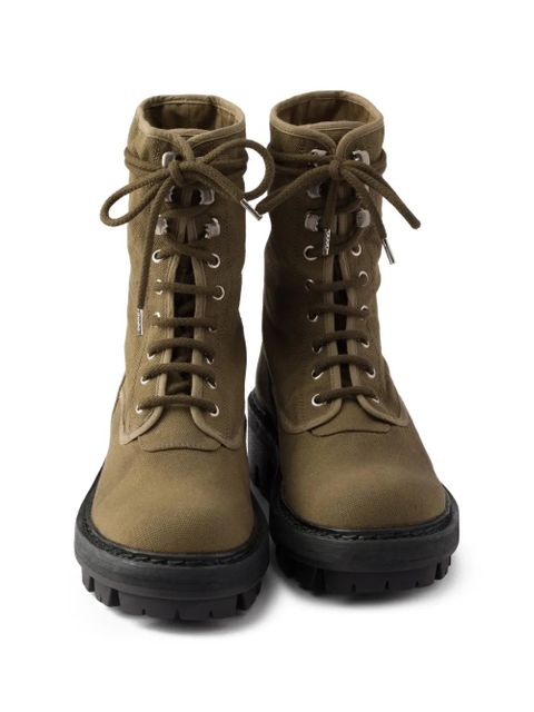 Prada lace-up lug-sole boots - Green