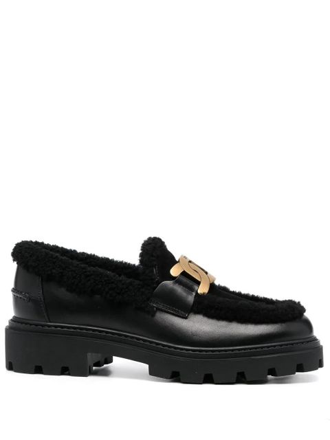 Tod's shearling-lined chunky loafers - Black - zdjęcie produktu nr 1