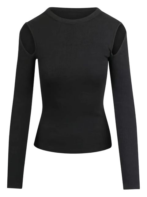 AGOLDE cut-out ribbed long-sleeve top - Grey - zdjęcie produktu nr 1