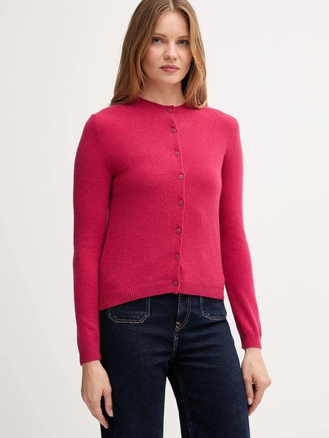 United Colors of Benetton kardigan z dodatkiem wełny damski kolor różowy lekki 102HD502B