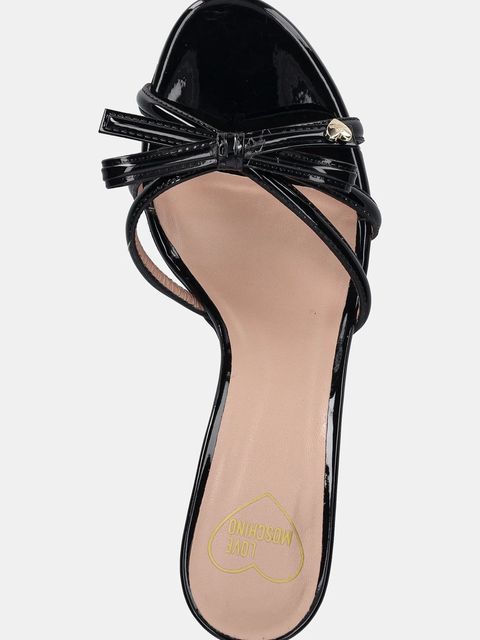 Love Moschino klapki damskie kolor czarny na szpilce JA28036G1MIH0000