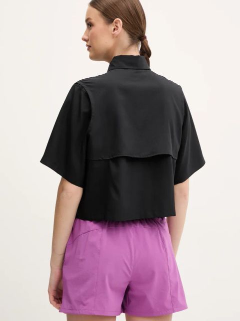 Columbia koszula Elevated View Utility damska kolor czarny relaxed z kołnierzykiem klasycznym 2118731