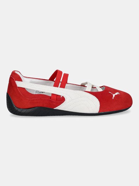 Puma baleriny zamszowe Speedcat Ballet kolor czerwony 401287