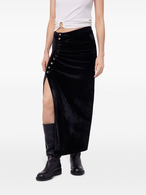 Rabanne velvet maxi skirt - Black