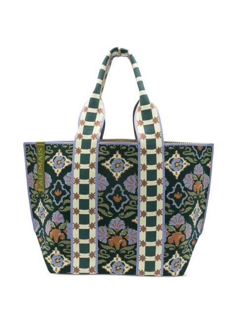 ALEMAIS maxi Cece floral-pattern tote bag - Green - zdjęcie produktu nr 1