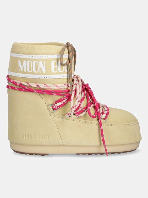 Moon Boot śniegowce MB ICON LOW SUEDE LACES kolor żółty 80D1409670 B021