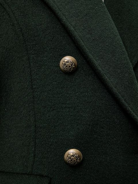 Answear.LAB płaszcz wełniany kolor zielony przejściowy dwurzędowy - zdjęcie produktu nr 2
