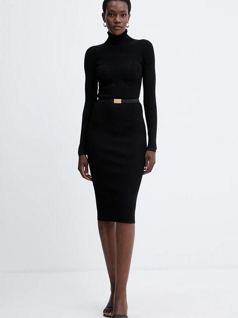 Elisabetta Franchi sukienka kolor czarny mini dopasowana AM07B56E2