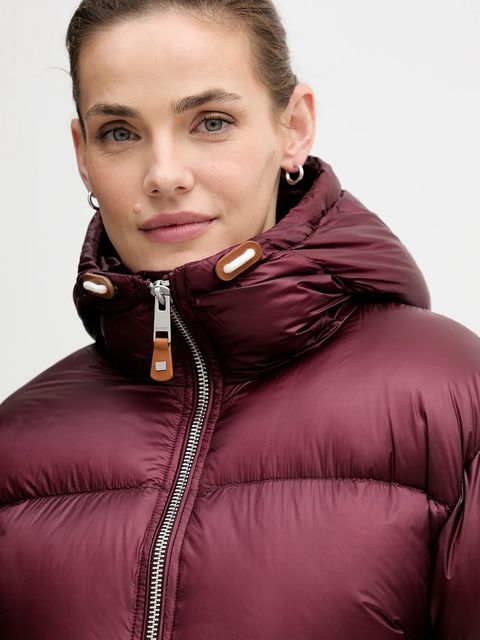 Tommy Hilfiger kurtka puchowa kolor bordowy zimowa WW0WW46541