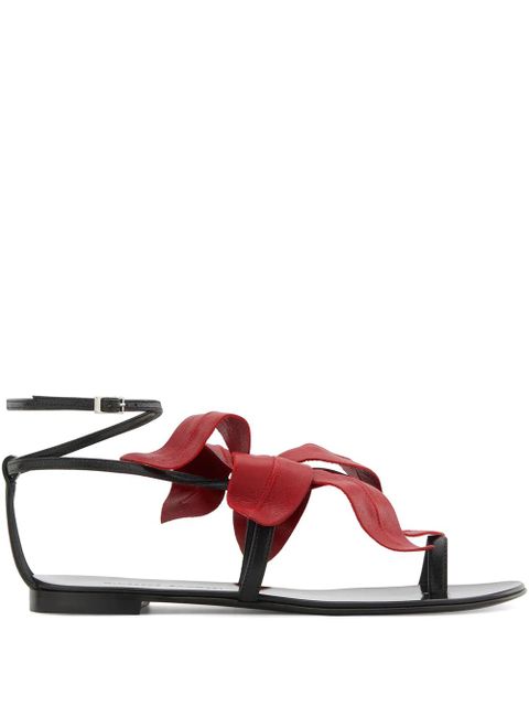 Giuseppe Zanotti floral appliqué sandals - Black - zdjęcie produktu nr 1