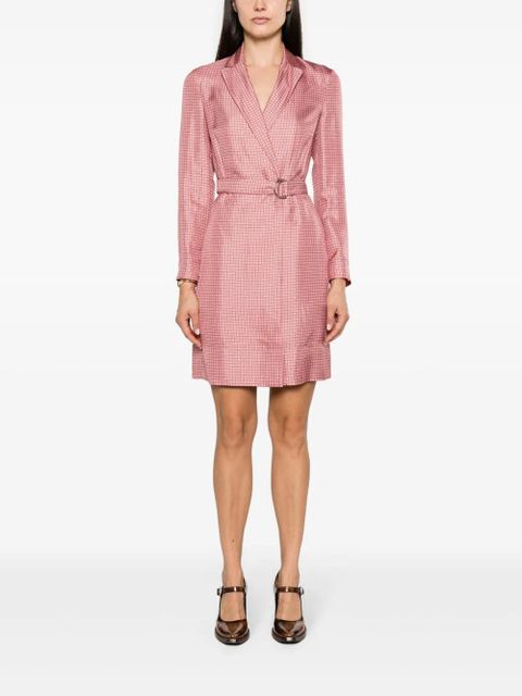 Lanvin geometric-pattern silk wrap dress - Pink - zdjęcie produktu nr 2
