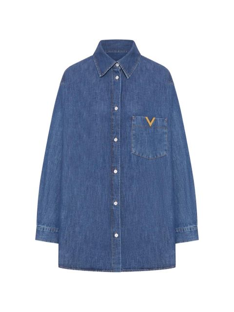 Valentino Garavani logo-detail denim shirt - Blue - zdjęcie produktu nr 1