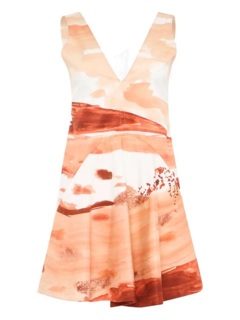 JW Anderson watercolour print V-neck dress - Red