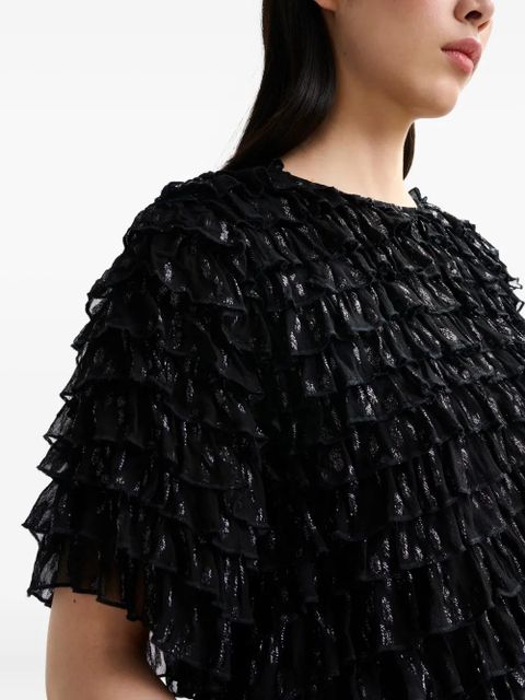 Essentiel Antwerp Itty tiered ruffled top - Black - zdjęcie produktu nr 2