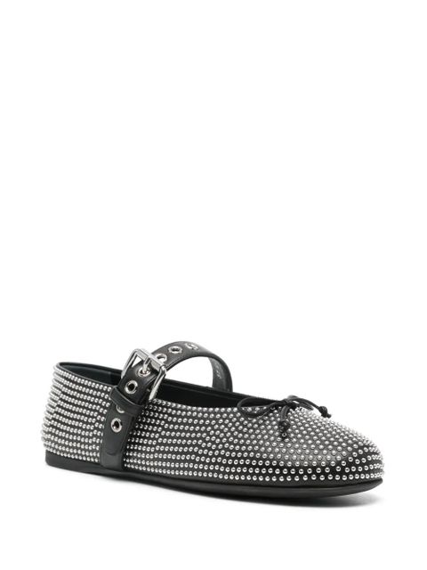 Miu Miu stud-embellished ballerina shoes - Black