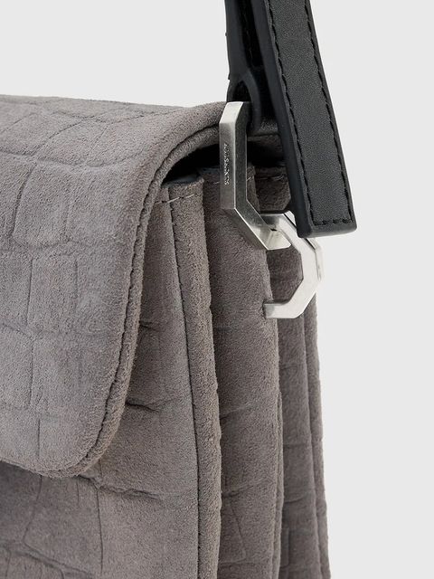 AllSaints torebka skórzana JUPITER kolor szary W354XC