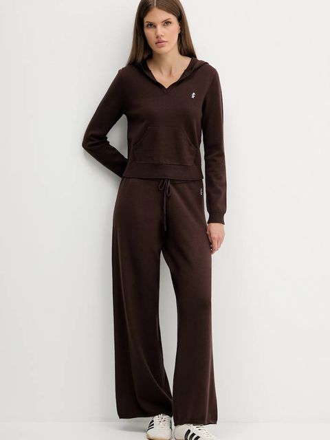 Juicy Couture spodnie damskie kolor brązowy proste high waist JCGBJ225017 - zdjęcie produktu nr 2