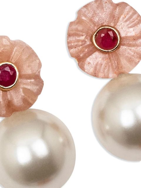 Jennifer Behr Libby flower-detail earrings - Pink - zdjęcie produktu nr 2