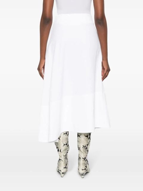 Jil Sander asymmetric linen midi skirt - White