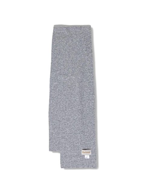 Barbour logo-plaque beanie hat and scarf set - Grey