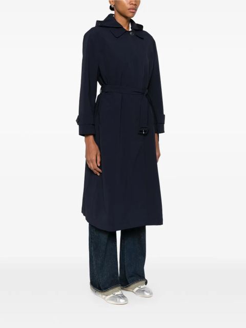 Maje logo-embossed coat - Blue