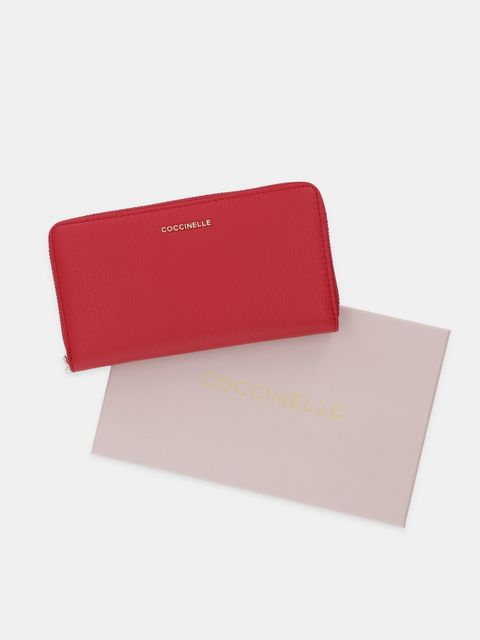 Coccinelle portfel skórzany damski kolor czerwony E2 MW5 11 32 01
