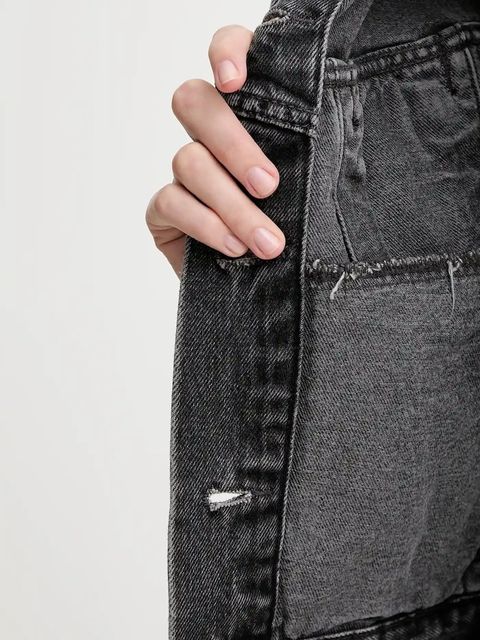 Levi's kurtka jeansowa kolor szary przejściowa oversize A9456