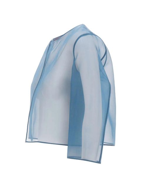 Max Mara boxy sheer jacket - Blue