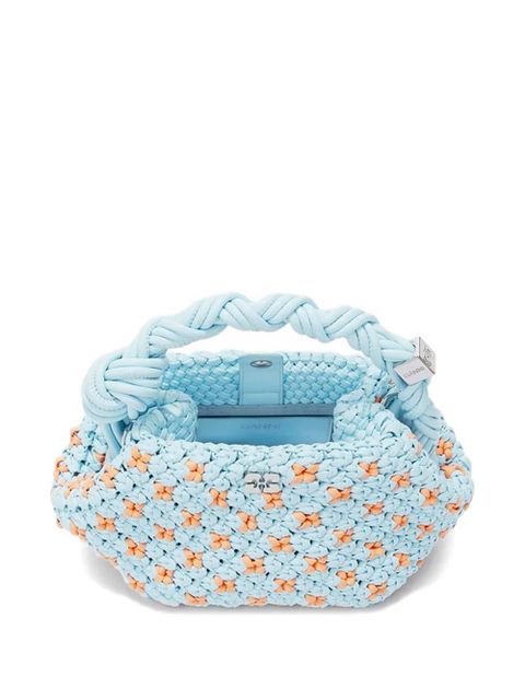 GANNI Bou braided tote bag - Blue