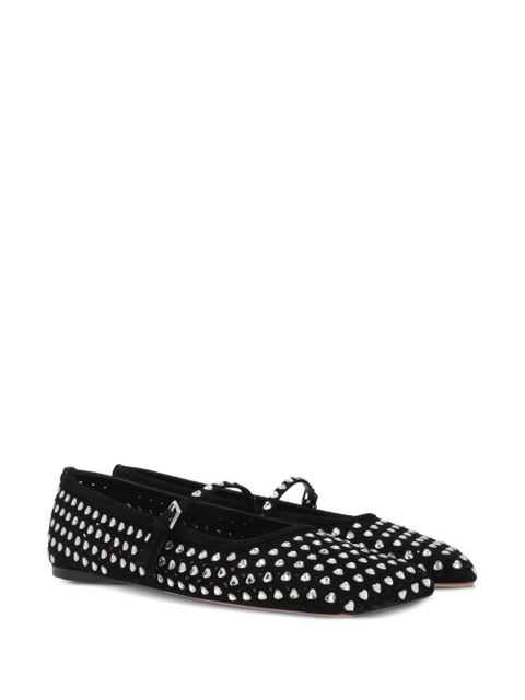 Amina Muaddi Anne embellished ballerina shoes - Black