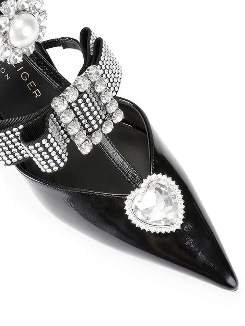 Kurt Geiger London szpilki skórzane Bow Point Gladiator Court - zdjęcie produktu nr 2